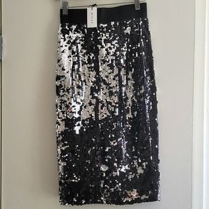 Milly Womens Sequined Pencil Skirt. 0